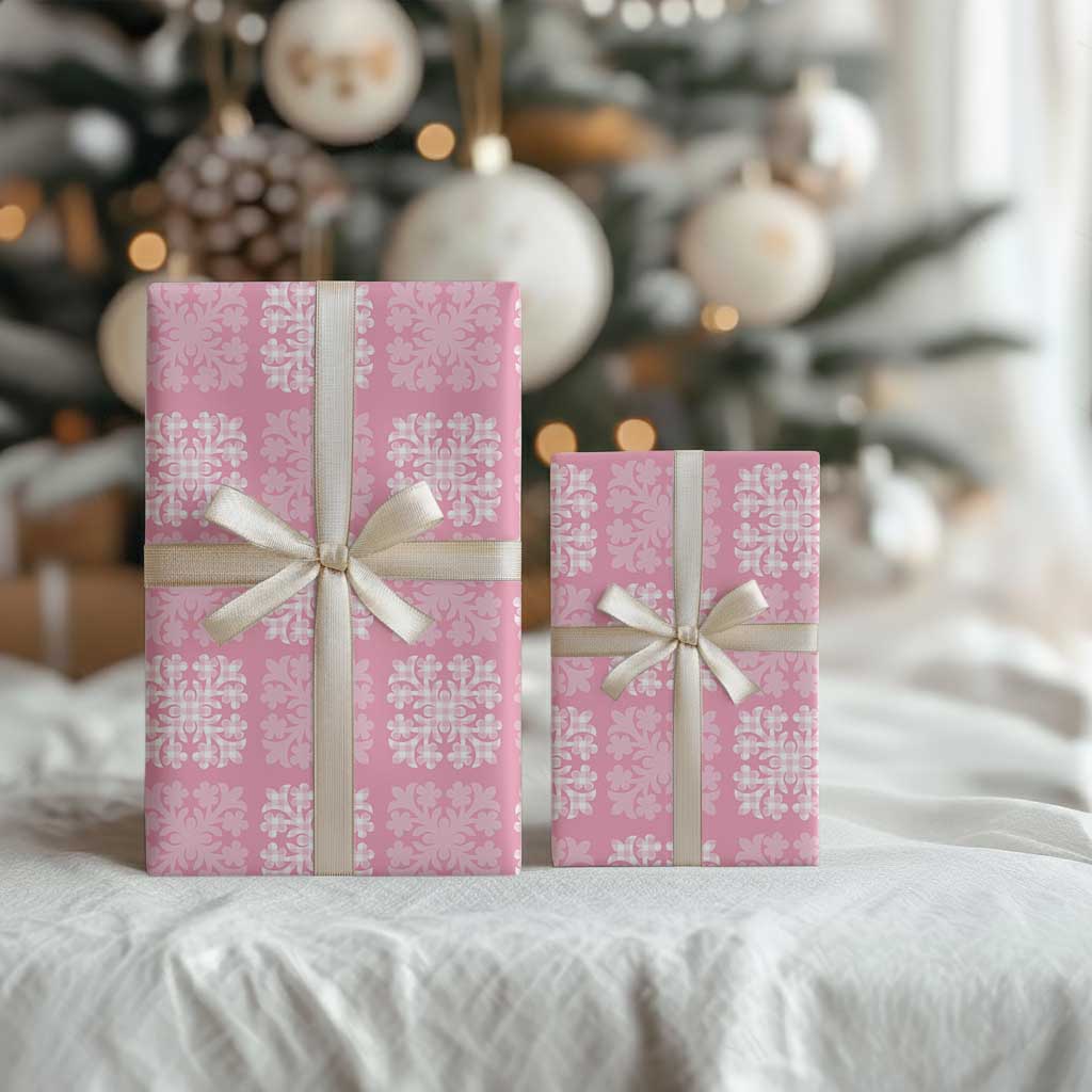 Pink Palaka Quilt Hawaii Wrapping Paper Traditional Hawaii-plaid Pattern LT14 - Polynesian Pride