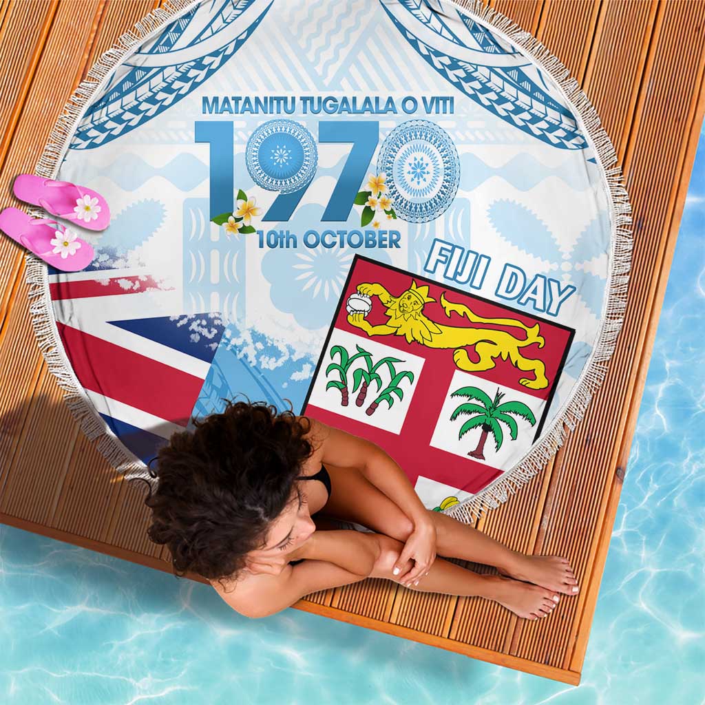Fiji Day 1970 Beach Blanket Proud To Be A Fijian Tapa Pattern LT14 - Polynesian Pride