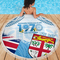 Fiji Day 1970 Beach Blanket Proud To Be A Fijian Tapa Pattern LT14 - Polynesian Pride