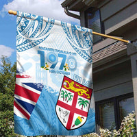 Fiji Day 1970 Garden Flag Proud To Be A Fijian Tapa Pattern LT14 - Polynesian Pride