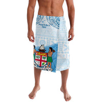 Fiji Day 1970 Lavalava Proud To Be A Fijian Tapa Pattern LT14 Blue - Polynesian Pride