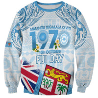 Fiji Day 1970 Sweatshirt Proud To Be A Fijian Tapa Pattern LT14 Unisex Blue - Polynesian Pride