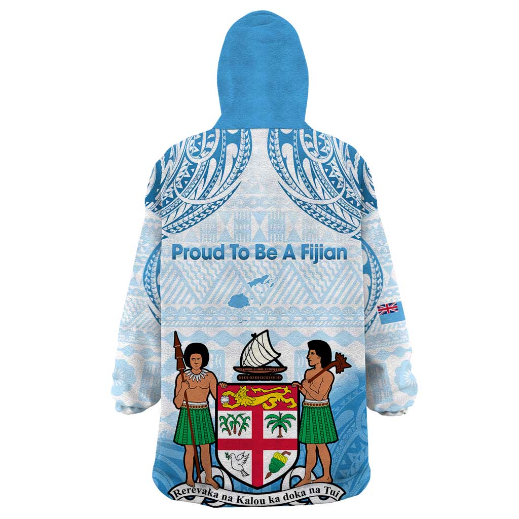 Fiji Day 1970 Wearable Blanket Hoodie Proud To Be A Fijian Tapa Pattern LT14 - Polynesian Pride