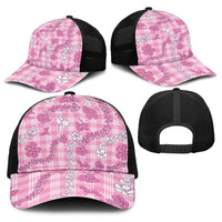 Alaka Aloha Hawaii Baseball Net Cap Plumeria Lei With Palaka Motif LT14 - Polynesian Pride
