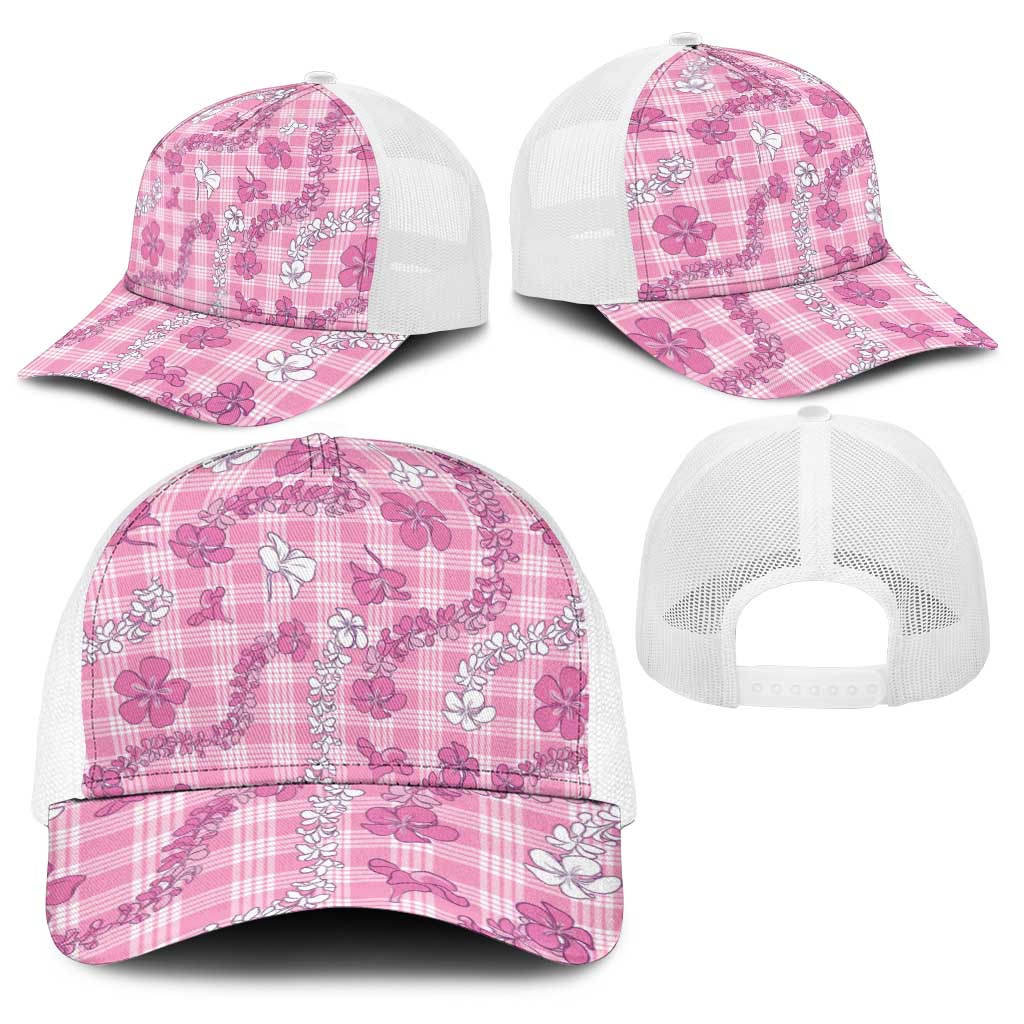 Alaka Aloha Hawaii Baseball Net Cap Plumeria Lei With Palaka Motif LT14 - Polynesian Pride