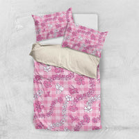 Alaka Aloha Hawaii Bedding Set Plumeria Lei With Palaka Motif LT14 US Twin 172cm x 218cm Pink - Polynesian Pride