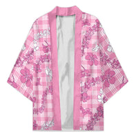 Alaka Aloha Hawaii Kimono Plumeria Lei With Palaka Motif LT14 Unisex Pink - Polynesian Pride