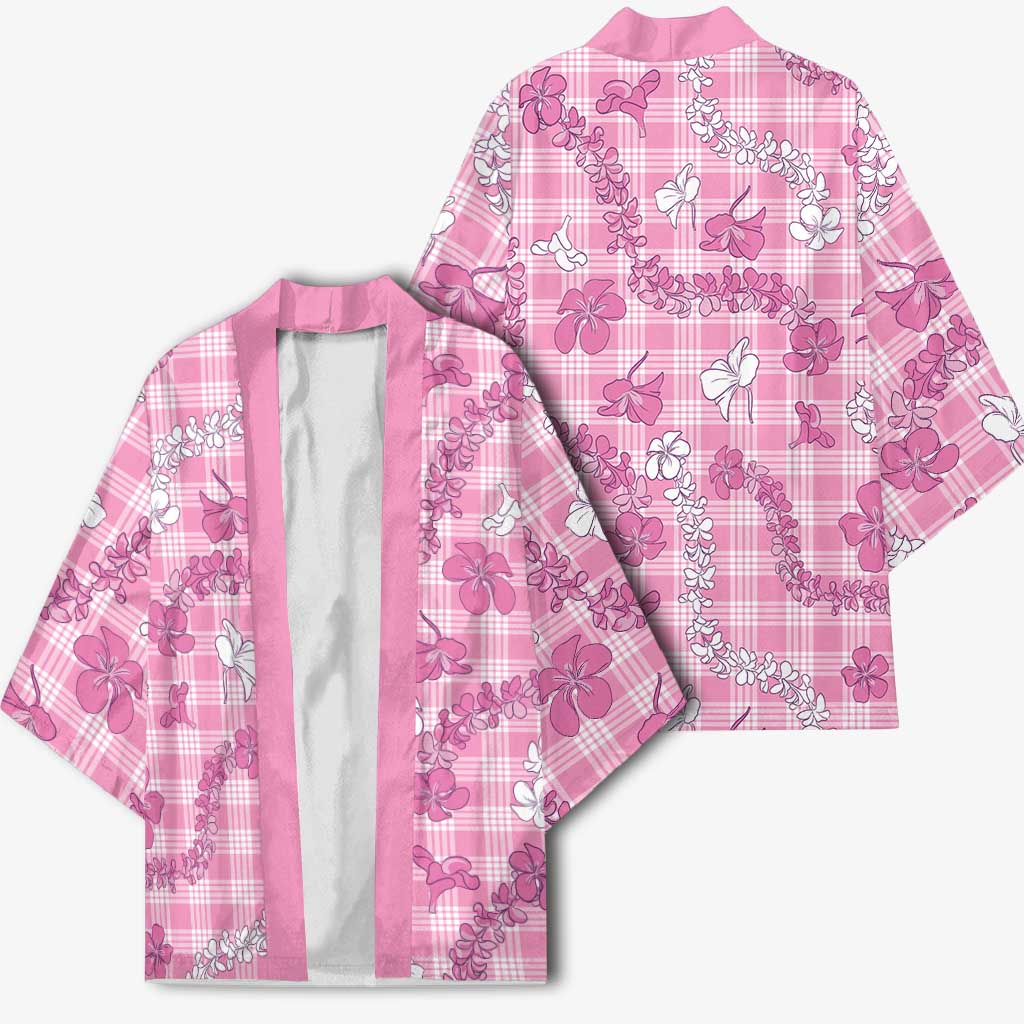 Alaka Aloha Hawaii Kimono Plumeria Lei With Palaka Motif LT14 - Polynesian Pride