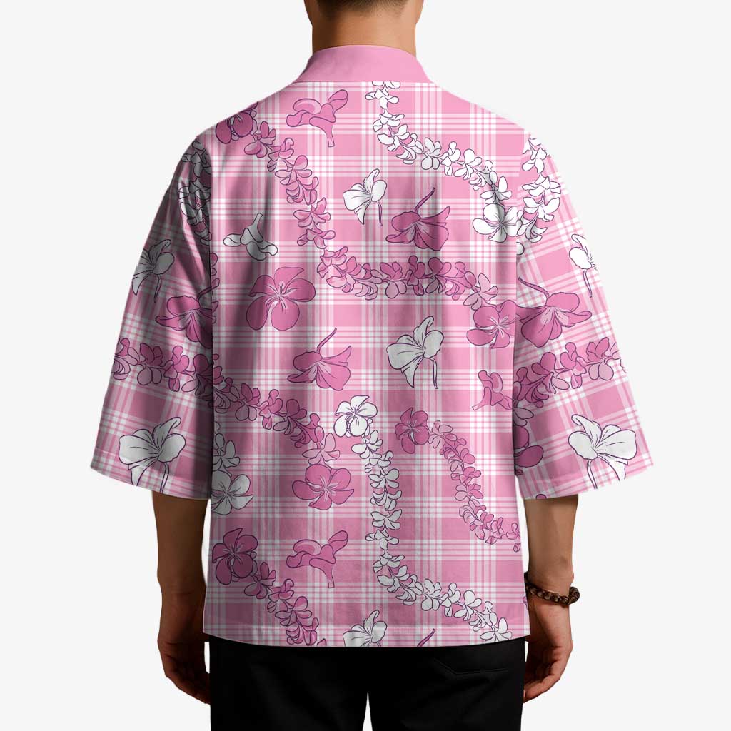 Alaka Aloha Hawaii Kimono Plumeria Lei With Palaka Motif LT14 - Polynesian Pride