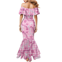 Alaka Aloha Hawaii Mermaid Dress Plumeria Lei With Palaka Motif LT14 - Polynesian Pride