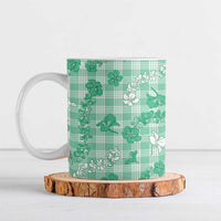 Omaomao Aloha Hawaii Ceramic Mug Plumeria Lei With Palaka Motif LT14 Green - Polynesian Pride