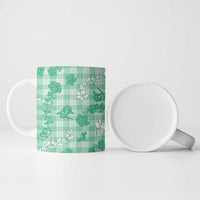 Omaomao Aloha Hawaii Ceramic Mug Plumeria Lei With Palaka Motif LT14 - Polynesian Pride