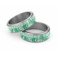 Omaomao Aloha Hawaii Classic Ring Plumeria Lei With Palaka Motif LT14 Sliver Green - Polynesian Pride