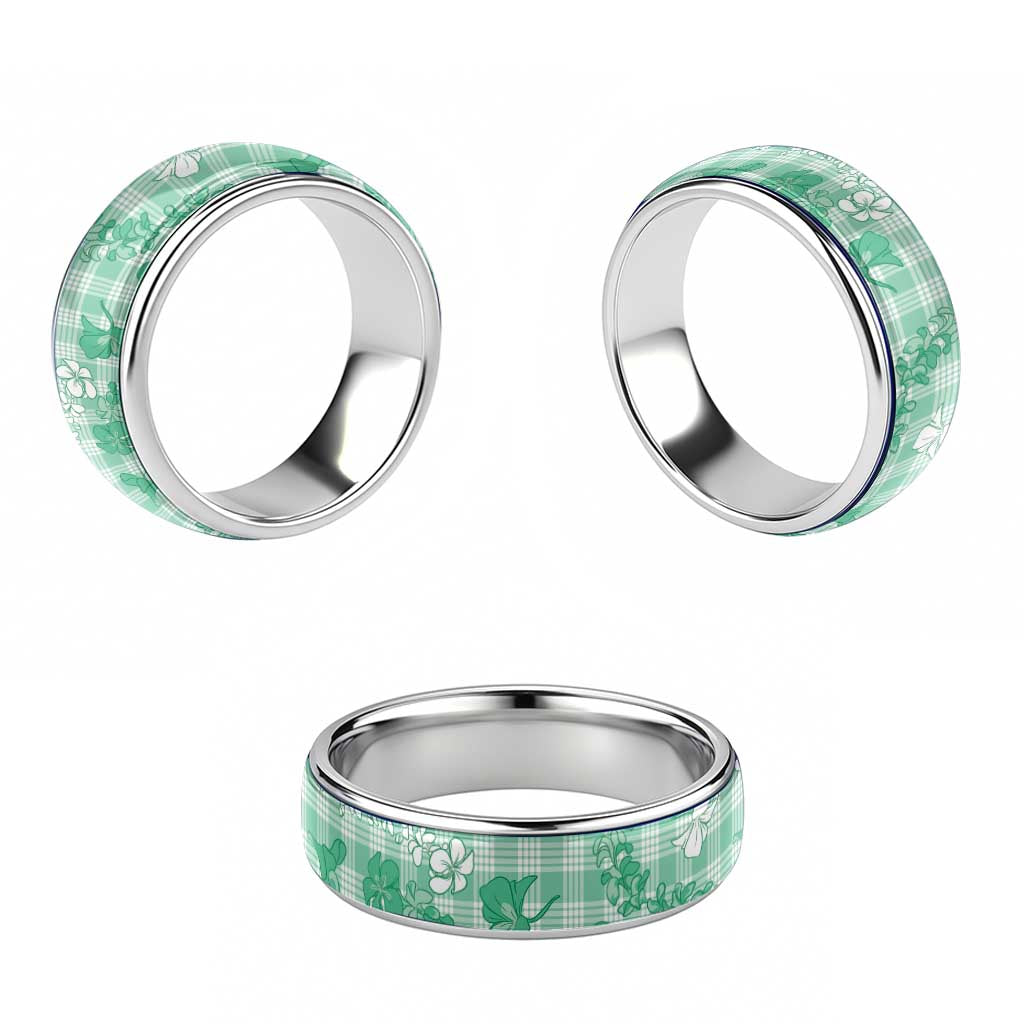 Omaomao Aloha Hawaii Classic Ring Plumeria Lei With Palaka Motif LT14 - Polynesian Pride