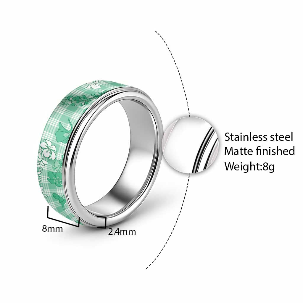 Omaomao Aloha Hawaii Classic Ring Plumeria Lei With Palaka Motif LT14 - Polynesian Pride
