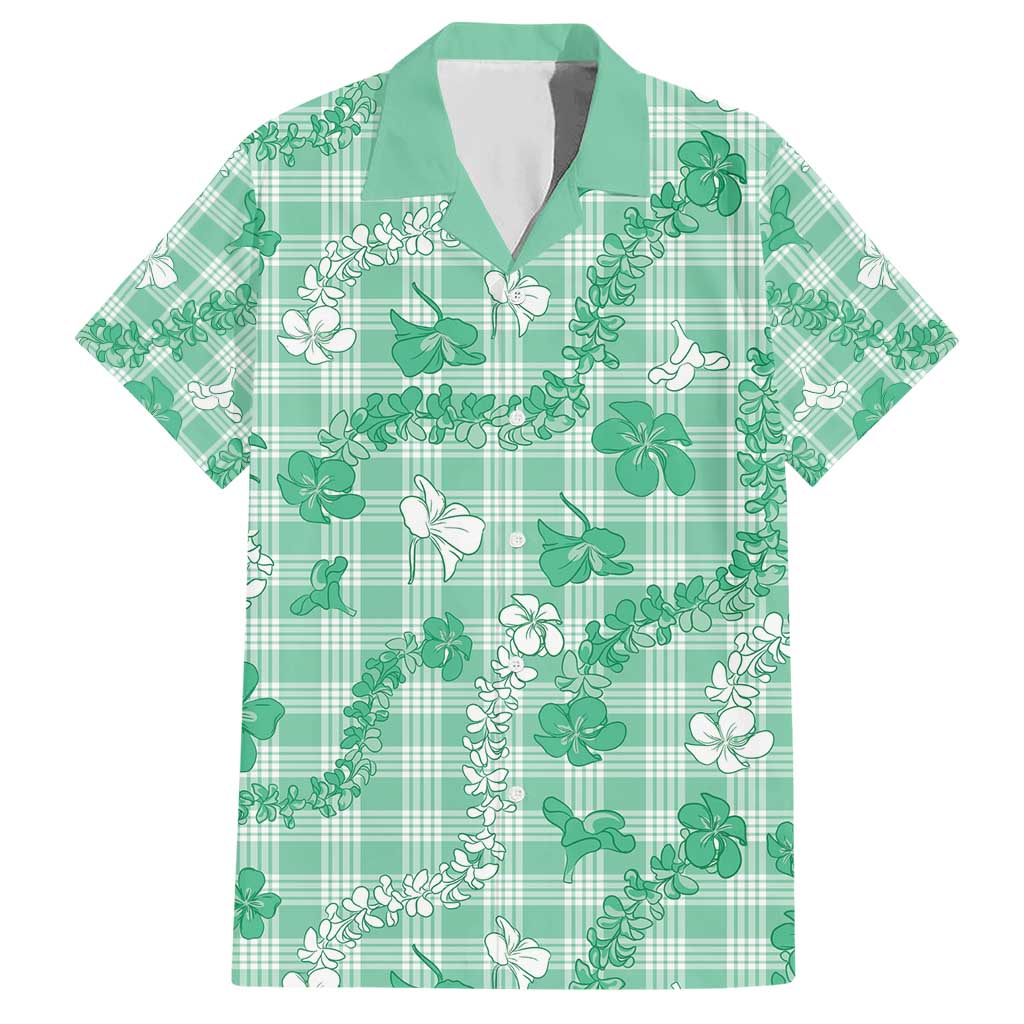 Omaomao Aloha Hawaii Hawaiian Shirt Plumeria Lei With Palaka Motif LT14 Green - Polynesian Pride
