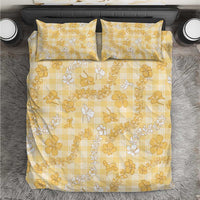 Melemele Aloha Hawaii Bedding Set Plumeria Lei With Palaka Motif LT14 Yellow - Polynesian Pride