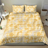 Melemele Aloha Hawaii Bedding Set Plumeria Lei With Palaka Motif LT14 - Polynesian Pride
