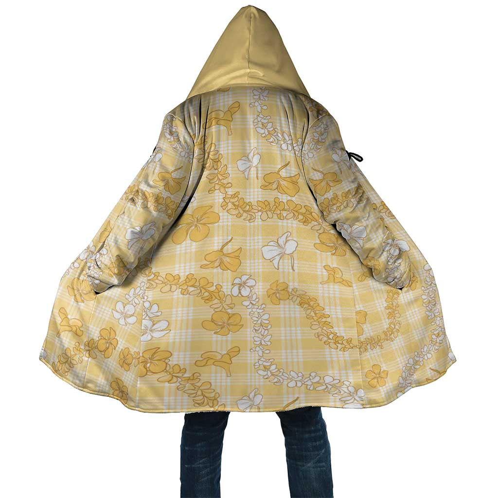 Melemele Aloha Hawaii Cloak Plumeria Lei With Palaka Motif LT14 Unisex Yellow - Polynesian Pride