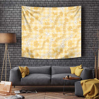 Melemele Aloha Hawaii Tapestry Plumeria Lei With Palaka Motif LT14 Yellow - Polynesian Pride