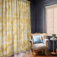 Melemele Aloha Hawaii Window Curtain Plumeria Lei With Palaka Motif LT14 - Polynesian Pride