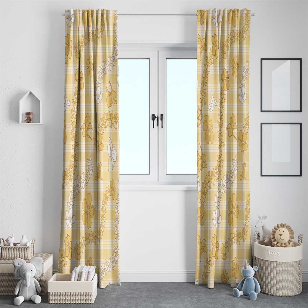 Melemele Aloha Hawaii Window Curtain Plumeria Lei With Palaka Motif LT14 - Polynesian Pride