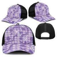 Poni Aloha Hawaii Baseball Net Cap Plumeria Lei With Palaka Motif LT14 - Polynesian Pride