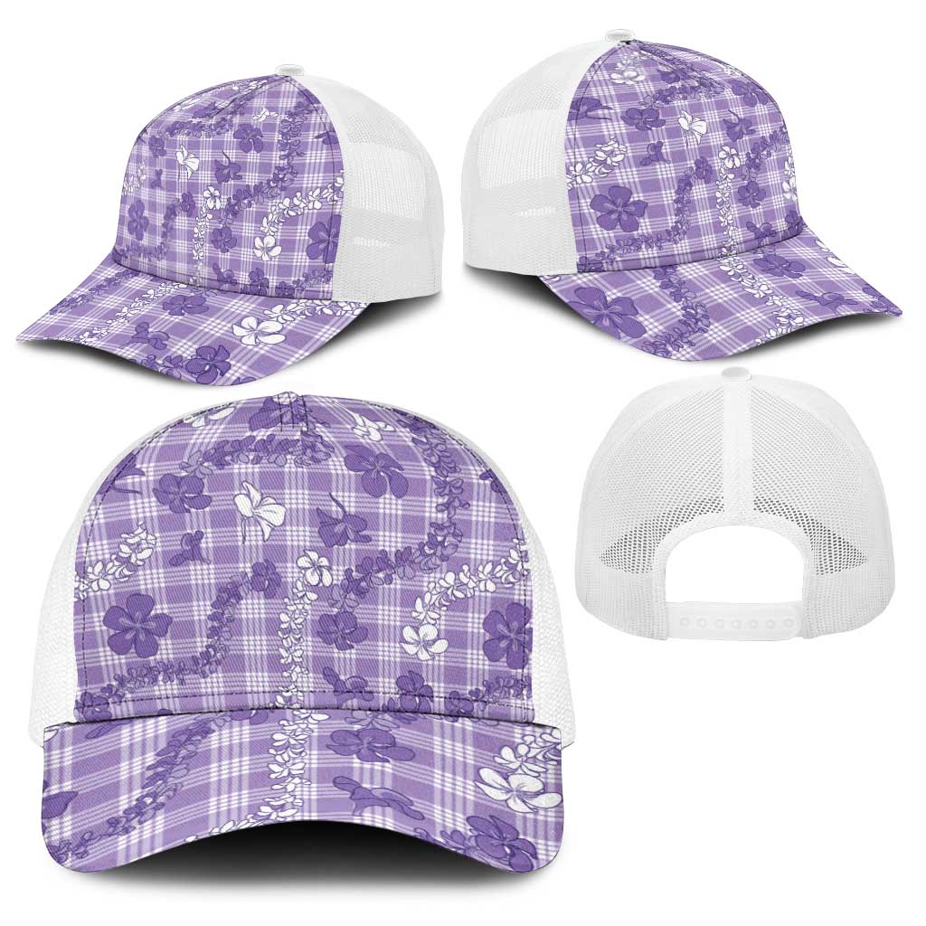 Poni Aloha Hawaii Baseball Net Cap Plumeria Lei With Palaka Motif LT14 - Polynesian Pride