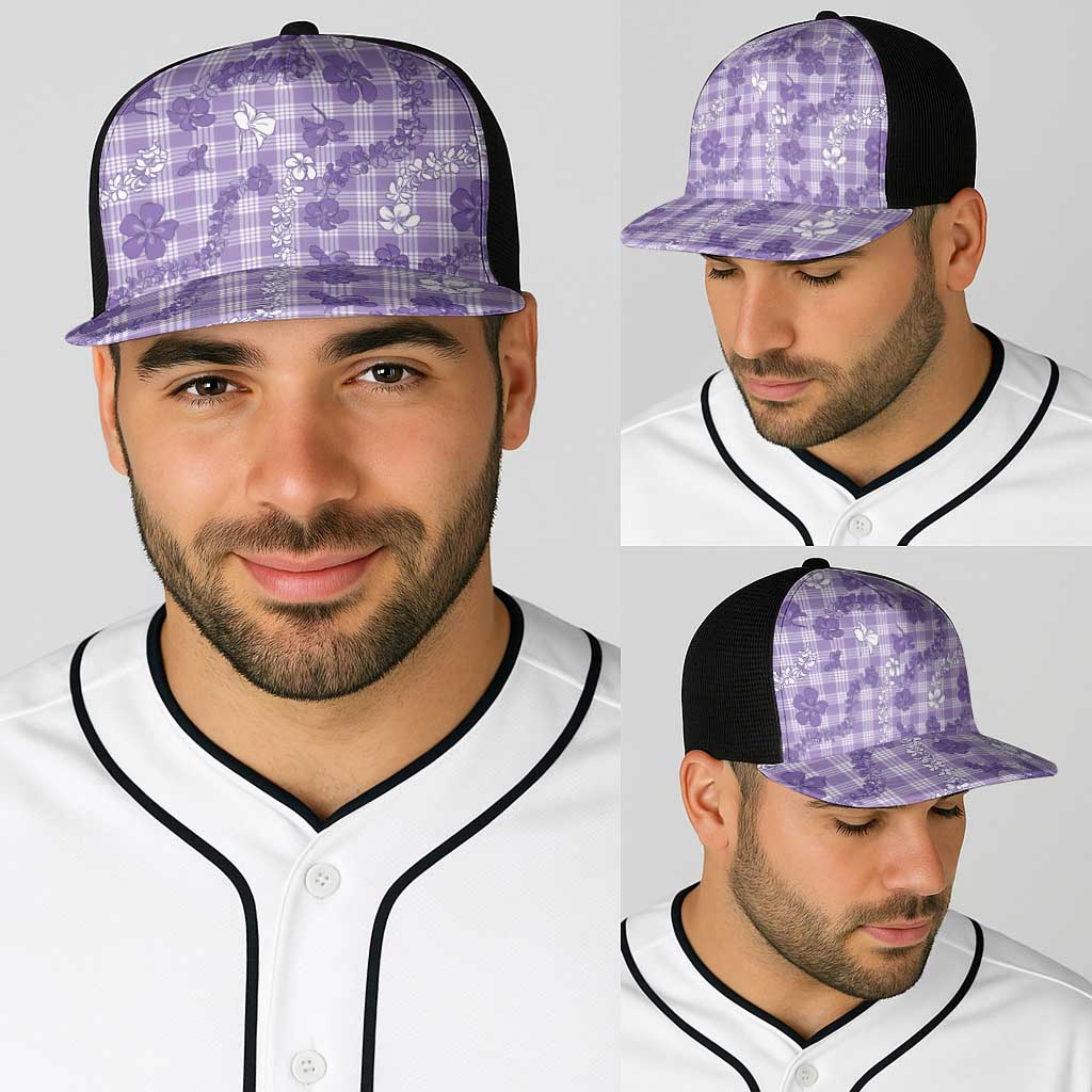 Poni Aloha Hawaii Baseball Net Cap Plumeria Lei With Palaka Motif LT14 - Polynesian Pride