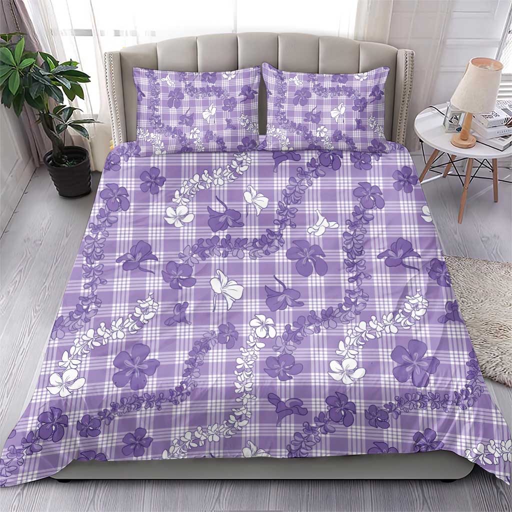 Poni Aloha Hawaii Bedding Set Plumeria Lei With Palaka Motif LT14 - Polynesian Pride