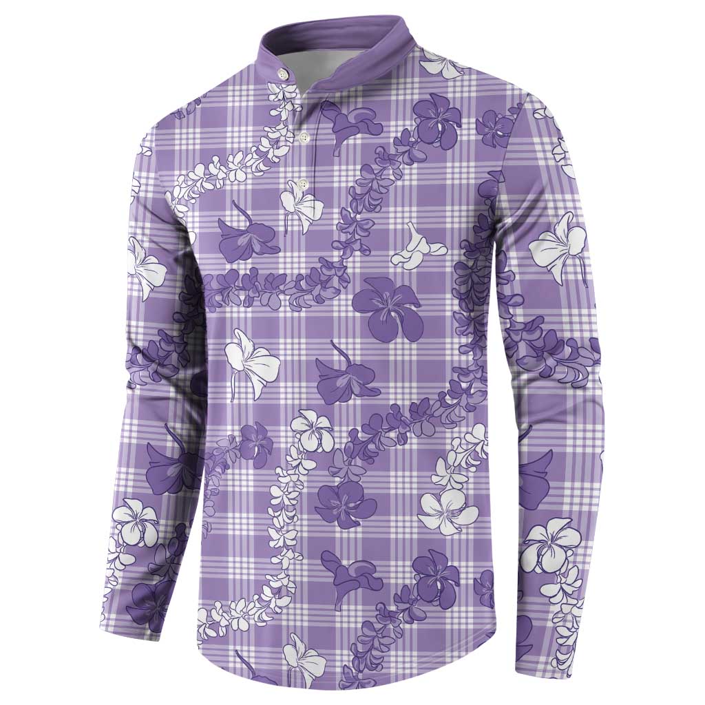 Poni Aloha Hawaii Button Sweatshirt Plumeria Lei With Palaka Motif LT14 - Polynesian Pride
