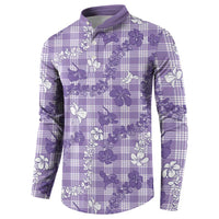 Poni Aloha Hawaii Button Sweatshirt Plumeria Lei With Palaka Motif LT14 - Polynesian Pride