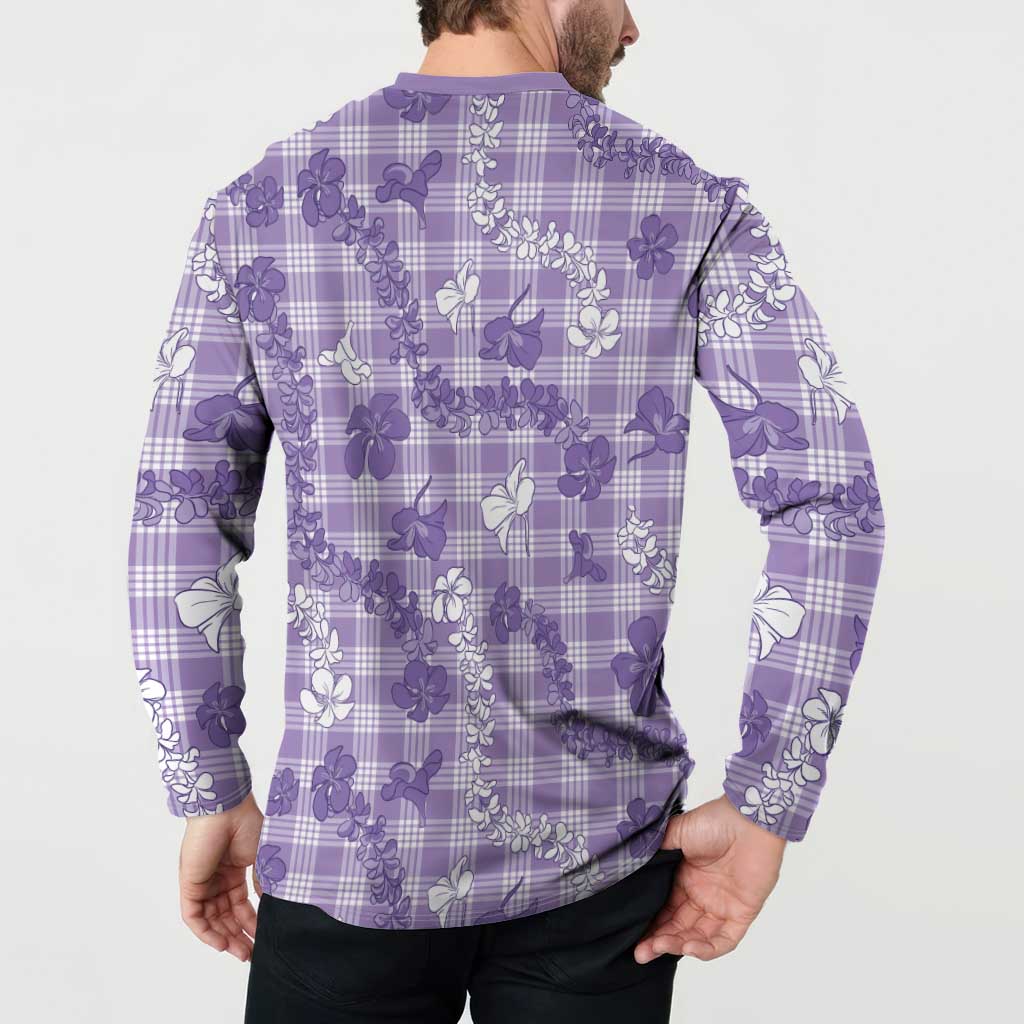 Poni Aloha Hawaii Button Sweatshirt Plumeria Lei With Palaka Motif LT14 - Polynesian Pride