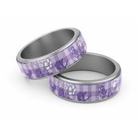 Poni Aloha Hawaii Classic Ring Plumeria Lei With Palaka Motif LT14 Sliver Purple - Polynesian Pride