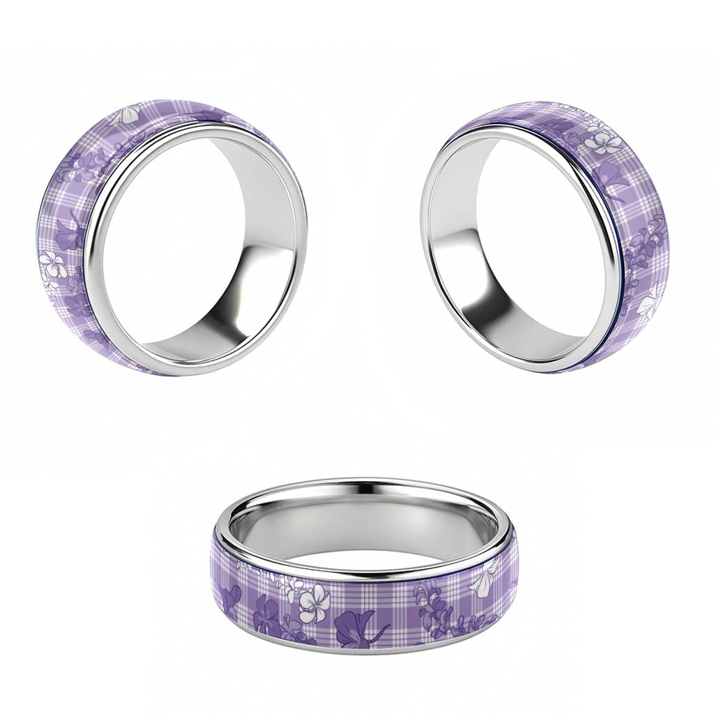 Poni Aloha Hawaii Classic Ring Plumeria Lei With Palaka Motif LT14 - Polynesian Pride