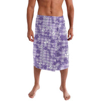 Poni Aloha Hawaii Lavalava Plumeria Lei With Palaka Motif LT14 Purple - Polynesian Pride