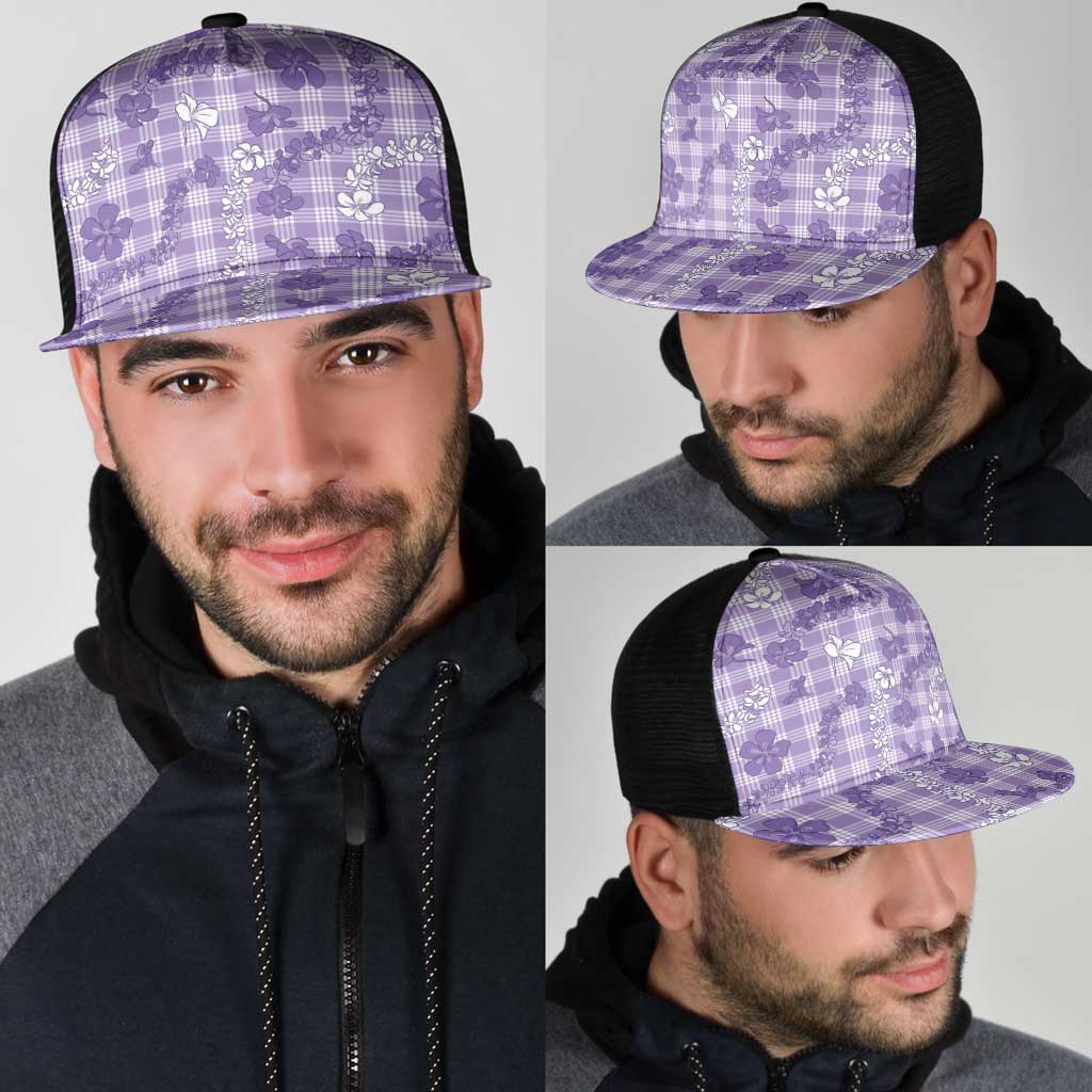 Poni Aloha Hawaii Mesh Trucker Cap Plumeria Lei With Palaka Motif LT14 - Polynesian Pride