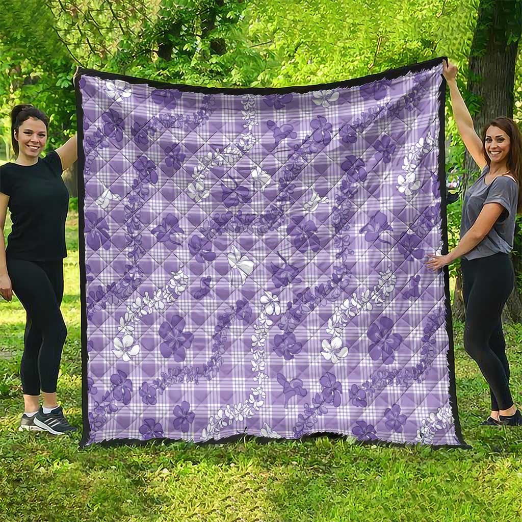 Poni Aloha Hawaii Quilt Plumeria Lei With Palaka Motif LT14 - Polynesian Pride