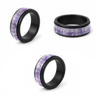 Poni Aloha Hawaii Spinner Ring Plumeria Lei With Palaka Motif LT14 - Polynesian Pride
