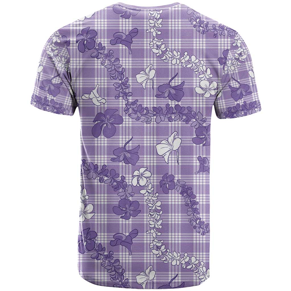 Poni Aloha Hawaii T Shirt Plumeria Lei With Palaka Motif LT14 - Polynesian Pride