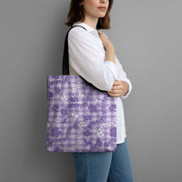Poni Aloha Hawaii Tote Bag Plumeria Lei With Palaka Motif LT14 - Polynesian Pride