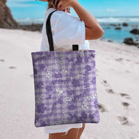 Poni Aloha Hawaii Tote Bag Plumeria Lei With Palaka Motif LT14 - Polynesian Pride
