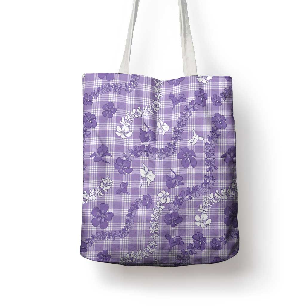 Poni Aloha Hawaii Tote Bag Plumeria Lei With Palaka Motif LT14 - Polynesian Pride