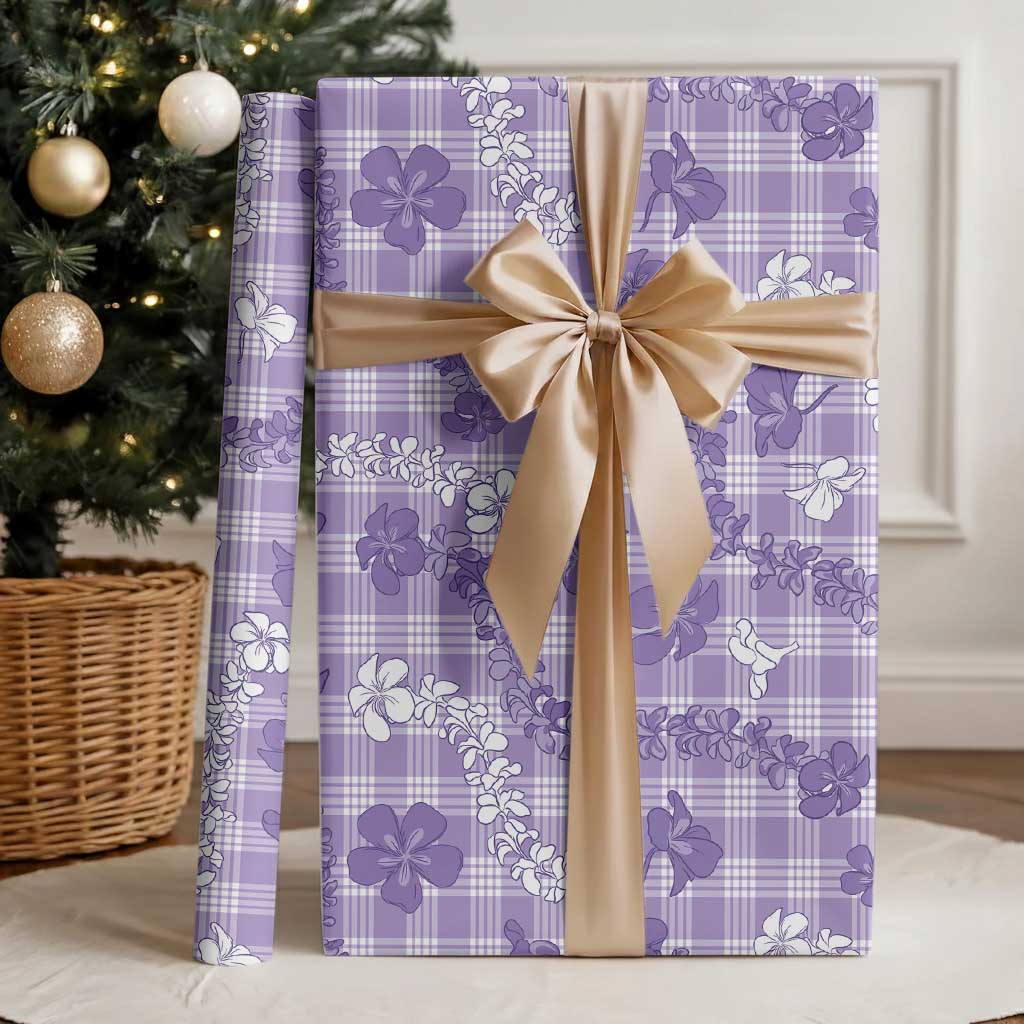 Poni Aloha Hawaii Wrapping Paper - Plumeria Lei With Palaka Motif LT14 - Polynesian Pride