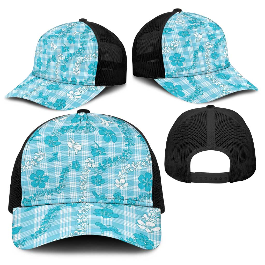 Polu Aloha Hawaii Baseball Net Cap Plumeria Lei With Palaka Motif LT14 - Polynesian Pride