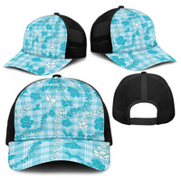 Polu Aloha Hawaii Baseball Net Cap Plumeria Lei With Palaka Motif LT14 - Polynesian Pride