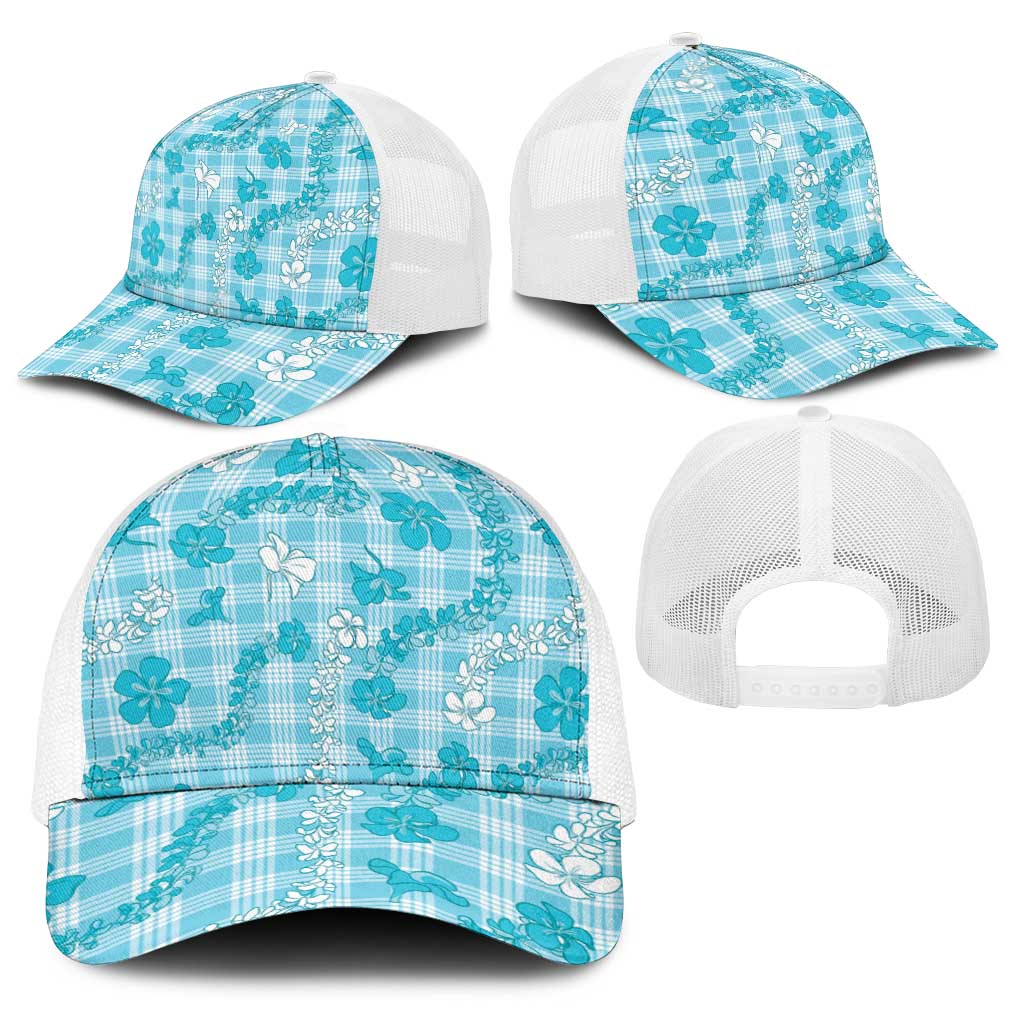 Polu Aloha Hawaii Baseball Net Cap Plumeria Lei With Palaka Motif LT14 - Polynesian Pride