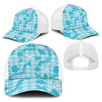 Polu Aloha Hawaii Baseball Net Cap Plumeria Lei With Palaka Motif LT14 - Polynesian Pride