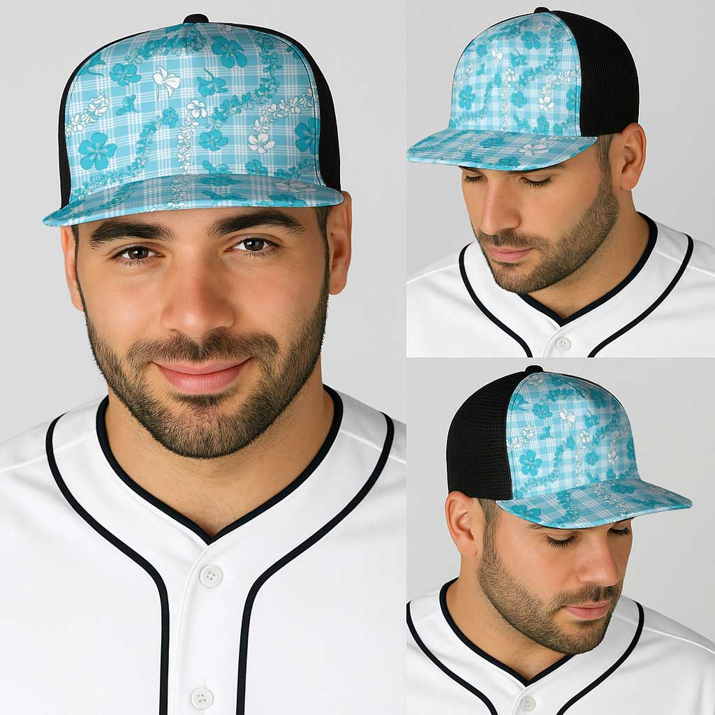 Polu Aloha Hawaii Baseball Net Cap Plumeria Lei With Palaka Motif LT14 - Polynesian Pride