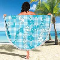 Polu Aloha Hawaii Beach Blanket Plumeria Lei With Palaka Motif LT14 - Polynesian Pride